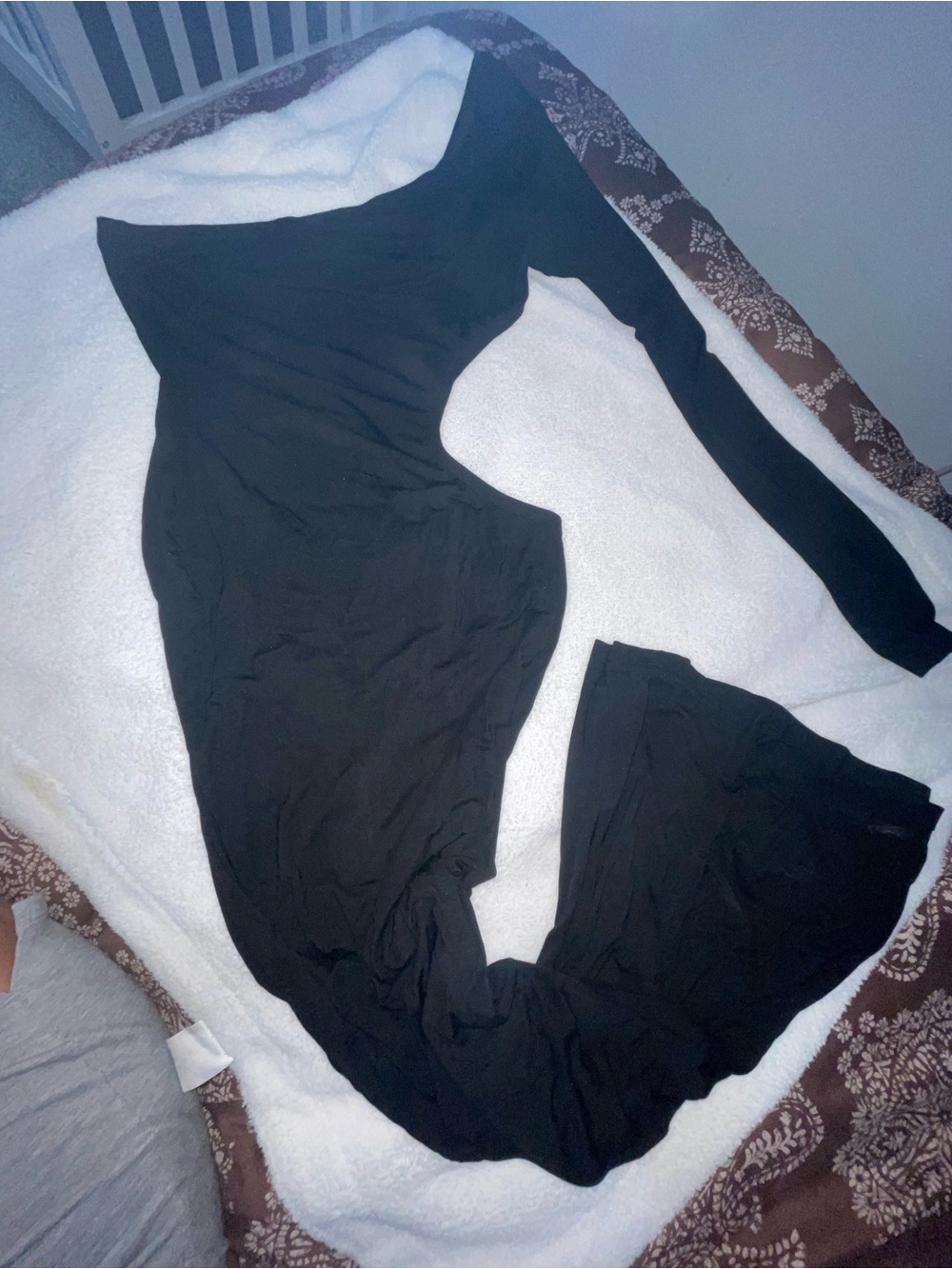 Black One-Shoulder Long Sleeve Bodycon Dress